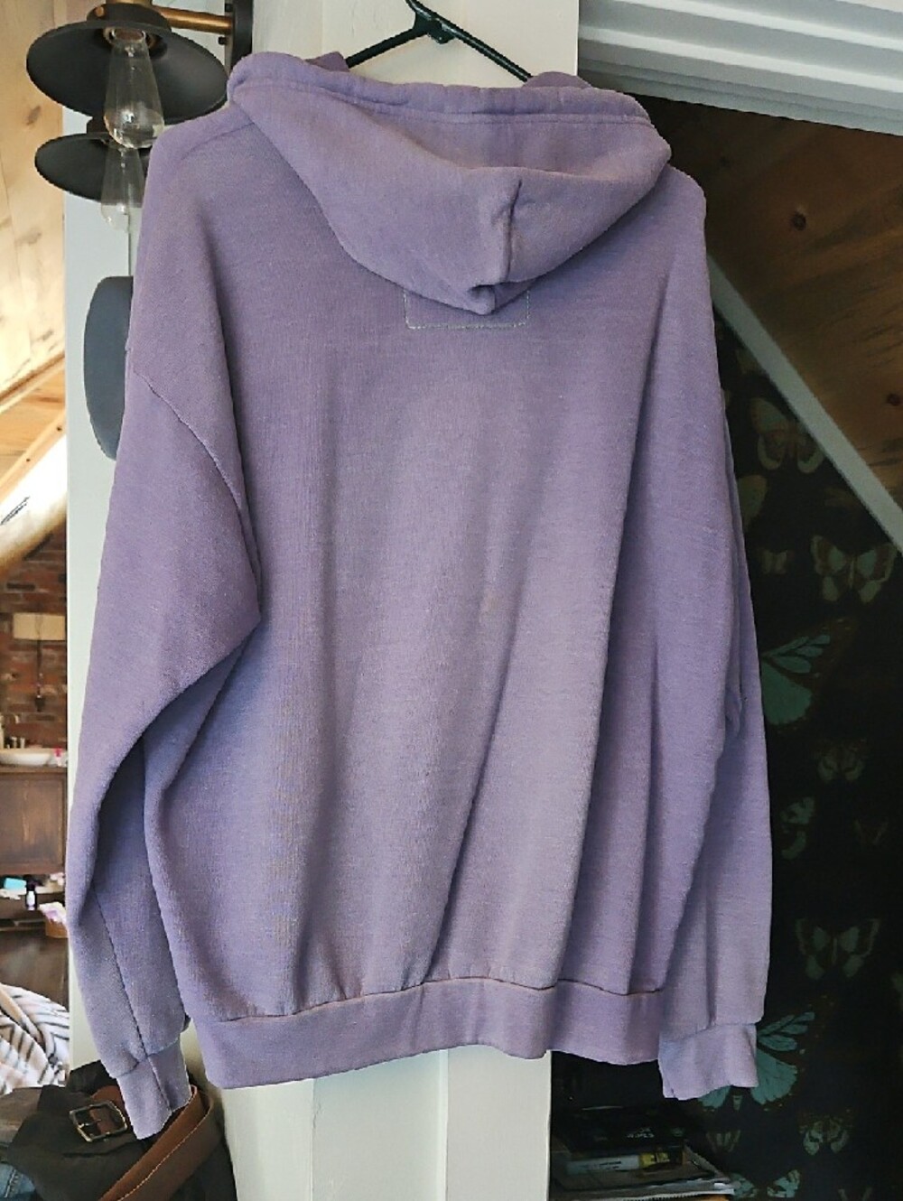 Aviator Nation Lavender Hoodie with Diagonal Purple Ombre Stripes - Picture 5 of 5